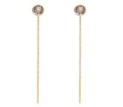 Pendientes Liska Plata Dorada LSW4386A-D Cadena Colgante Cristales Blancos