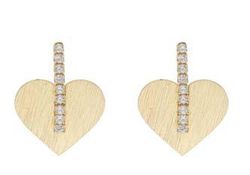 Pendientes Liska Plata Dorada LSW4440A-D Corazón Circonitas