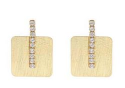 Pendientes Liska Plata Dorada LSW4441A-D Cuadrado Circonitas