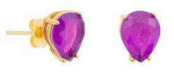Pendientes Liska Plata Dorada MED391A-LD Circonita Gota Morada