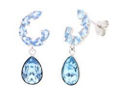 Pendientes Liska Plata LSW0203A-AQ Cristales Azules