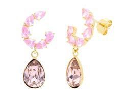 Pendientes Liska Plata LSW0203A-GR Cristales Rosados