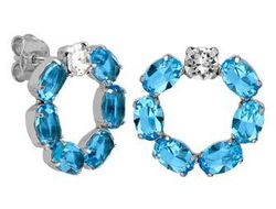 Pendientes Liska Plata LSW4402A-A Cristales Azules