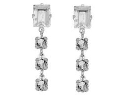 Pendientes Liska Plata LSW4411A Cristal Blanco Colgante Cristales Blancos