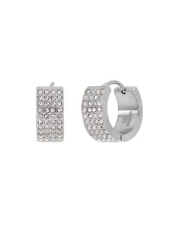 Pendientes Marea Acero C03101/AC Medio Aro Circonitas