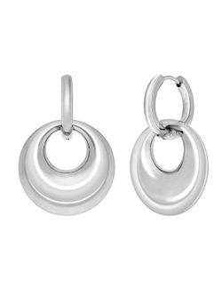 Pendientes Marea Acero C03101/AK Colgante Redondo En Brillo