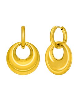 Pendientes Marea Acero Dorado C03101/AL Colgante Redondo En Brillo