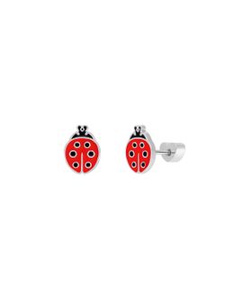 Pendientes Marea Nińa Plata D04001/AA Mariquita Roja
