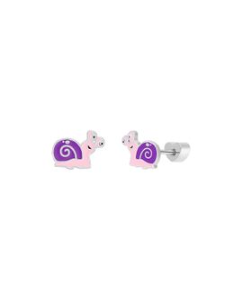 Pendientes Marea Nińa Plata D04001/AG Caracol Morado Bicolor Rosa