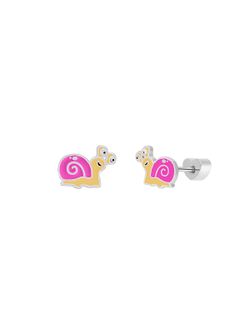 Pendientes Marea Nińa Plata D04001/AH Caracol Fucsia Bicolor Amarillo