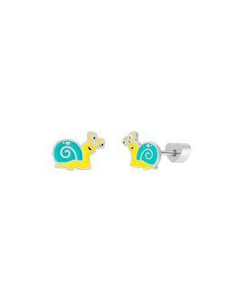 Pendientes Marea Nińa Plata D04001/AI Caracol Turquesa Bicolor Amarillo
