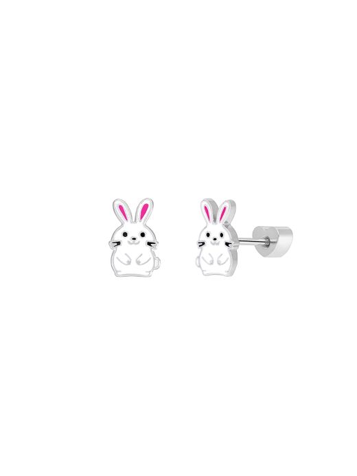 Pendientes Marea Nińa Plata D04001/AM Conejo Blanco Orejas Rosadas