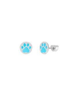 Pendientes Marea Nińa Plata D04001/AO Huella Perrito Azul