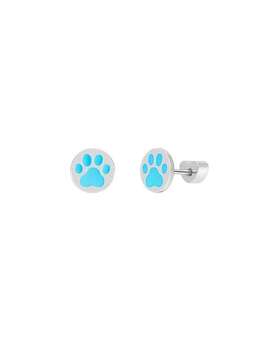 Pendientes Marea Nińa Plata D04001/AO Huella Perrito Azul