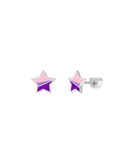 Pendientes Marea Nińa Plata D04001/AP Estrella Rosada Bicolor Morada