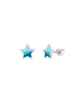 Pendientes Marea Nińa Plata D04001/AQ Estrella Azul Claro Bicolor Azul Marino