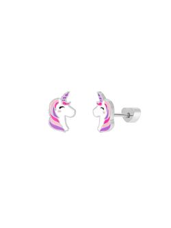 Pendientes Marea Nińa Plata D04001/BA Unicornio Blanco Multicolor