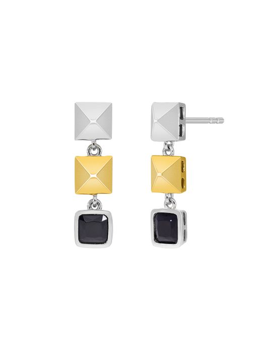 Pendientes Marea Plata Bicolor Rose D04101/AB Colgantes Cuadrados Circonita Escarlata