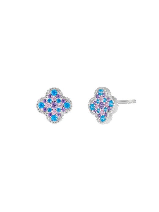 Boucles d'oreilles Marea en argent D02801/BI avec fleur en zircone