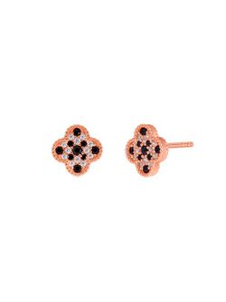 Pendientes Marea Plata D02801/BK Flor Circonitas