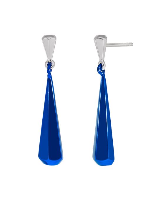 Pendientes Marea Plata D03201/BK Colgante Gota Azul