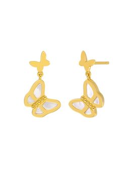 Pendientes Marea Plata D03501/BJ Mariposa Nácar