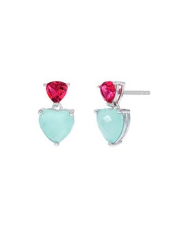 Pendientes Marea Plata D03501/BM Piedras Rubí Turquesa