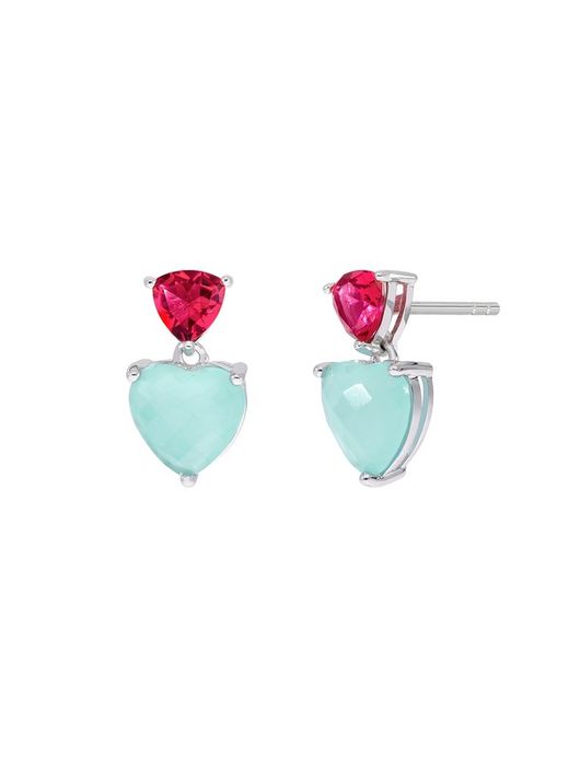 Marea Silver Earrings D03501/BM Ruby Turquoise Stones