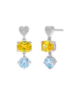 Pendientes Marea Plata D03501/BN Corazón Circonitas