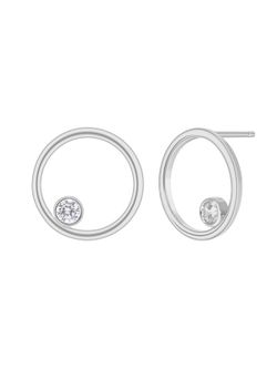 Pendientes Marea Plata D03801/AP Circonitas Círculo