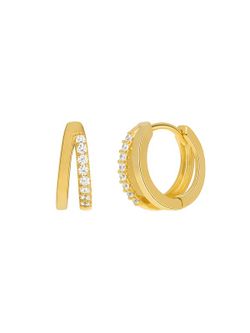 Pendientes Marea Plata D03801/AR Doble Aro Circonitas