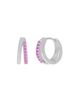 Pendientes Marea Plata D03801/AS Doble Aro Circonitas