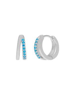 Pendientes Marea Plata D03801/AT Doble Aro Circonitas
