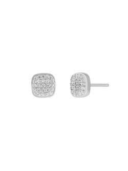 Pendientes Marea Plata D03801/BD Cuadrado Circonitas Blancas