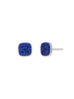 Pendientes Marea Plata D03801/BE Cuadrado Circonitas Azules
