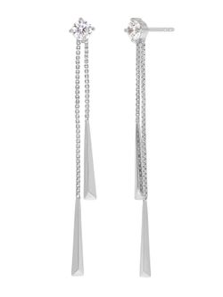 Pendientes Marea Plata D04101/AI Colgante Eslabones Péndulo Circonita