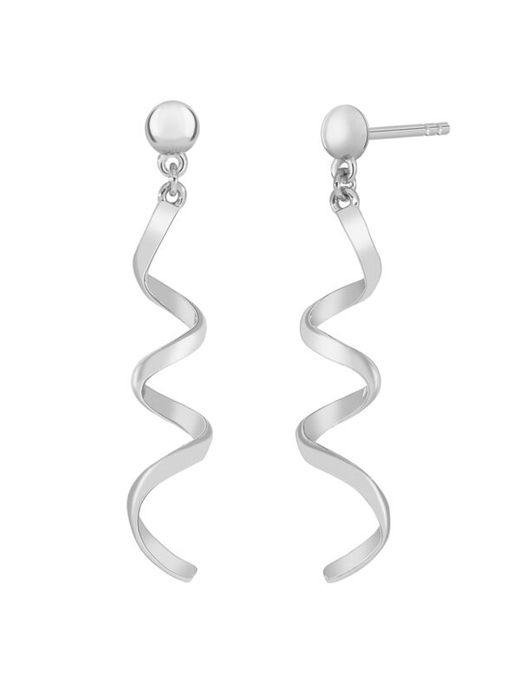 Pendientes Marea Plata D04101/AK Colgante Espiral En Brillo