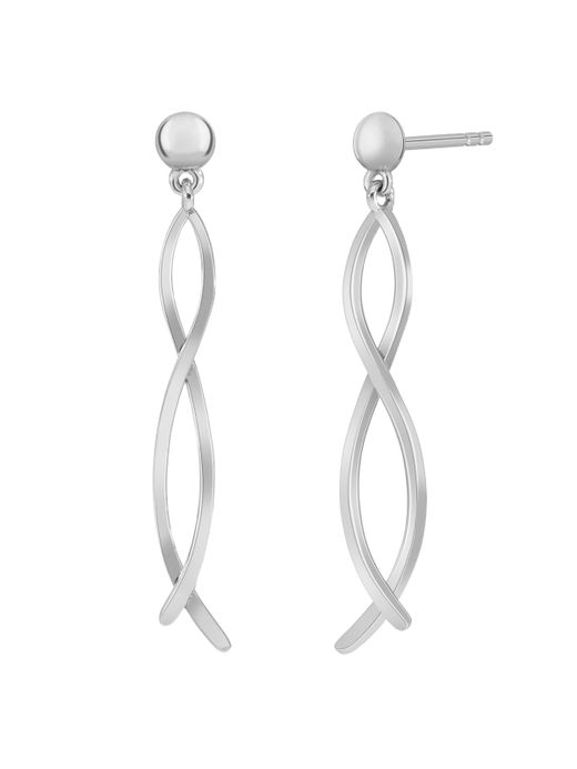 Pendientes Marea Plata D04101/AM Colgante Doble Espiral En Brillo