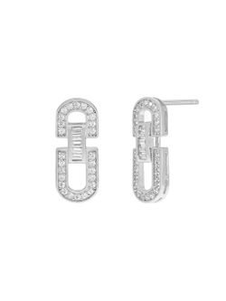 Pendientes Marea Plata D04101/AE Eslabón Circonitas
