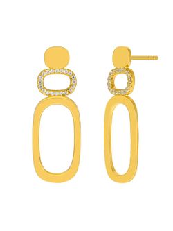 Pendientes Marea Plata Dorada D04101/AH Óvalos Dobles Circonitas