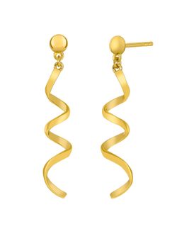 Pendientes Marea Plata Dorada D04101/AL Colgante Espiral En Brillo