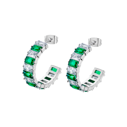 Pendientes Medio Aro Acero Lotus Style Mujer LS2572-4/3 Circonitas Verdes