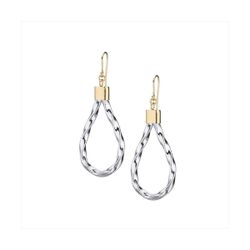Pendientes Metal Bicolor Dorado Sovrani Mujer J11185 Colgante Lágrima Malla Lurex 7cm