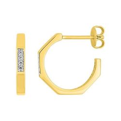 Pendientes Metal Chapado En Oro Argyor MRM Mujer (CH)135006.1 Medio Aro C. Circonitas
