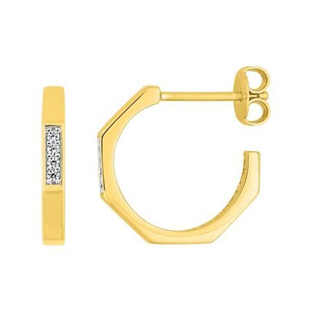 Pendientes Metal Chapado En Oro Argyor MRM Mujer (CH)135006.1 Medio Aro C. Circonitas