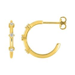 Pendientes Metal Chapado En Oro Argyor MRM Mujer (CH)135008.1 Medio Aro C. Circonitas