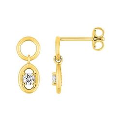Pendientes Metal Chapado En Oro Argyor MRM Mujer (CH)135026.1 Colgante Óvalo C. Circonitas