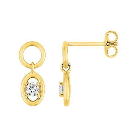 Pendientes Metal Chapado En Oro Argyor MRM Mujer (CH)135026.1 Colgante Óvalo C. Circonitas