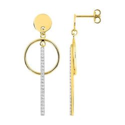 Pendientes Metal Chapado En Oro Argyor MRM Mujer (CH)135461.1 Colgante Círculo & Cadenilla C. Circonitas