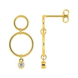 Pendientes Metal Chapado En Oro Argyor MRM Mujer (CH)135595.1 Colgante Círculos C. Circonitas